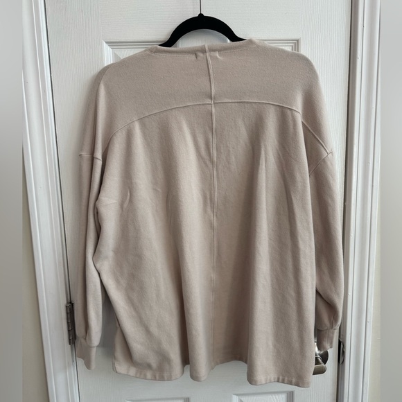 Barefoot Dreams Malibu Collection Brushed Fleece Circle Cardigan Cream XS - Picture 3 of 5